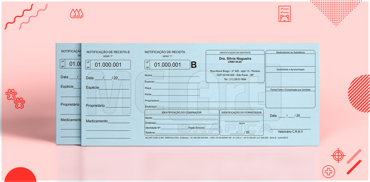receita b veterinário azul, notificação de receita veterinário B 
