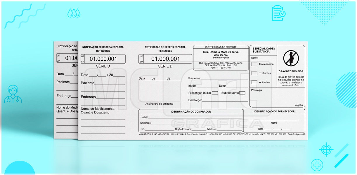 receita especial retinoides, receita roacutan, receita branca, retinoides sistemicos, impressão de notificação retinoides