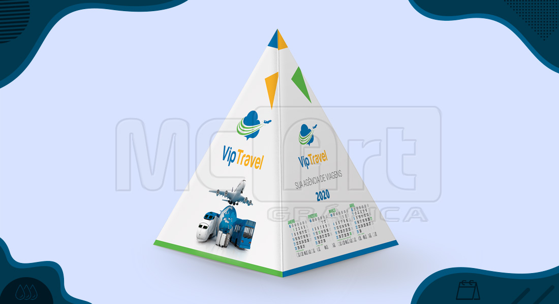 calendário de mesa pirâmide personalizado 2020, calendário promocional 2020, calendários customizados