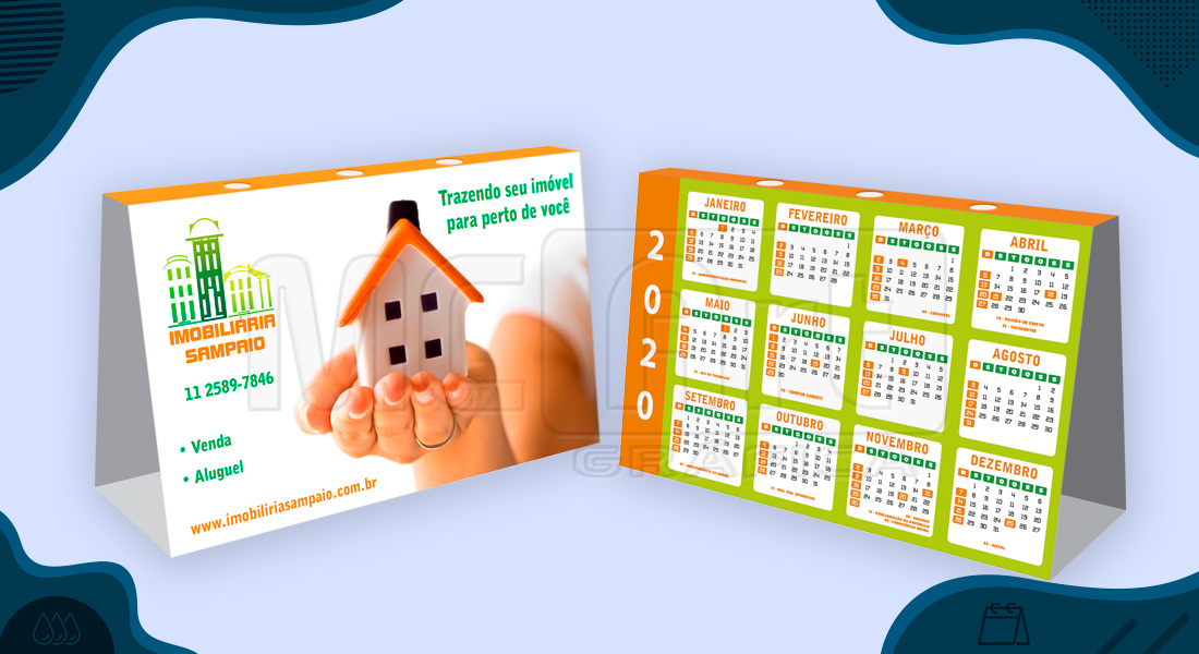 calendário porta caneta 2020, calendário promocional, calendários customizados 2020