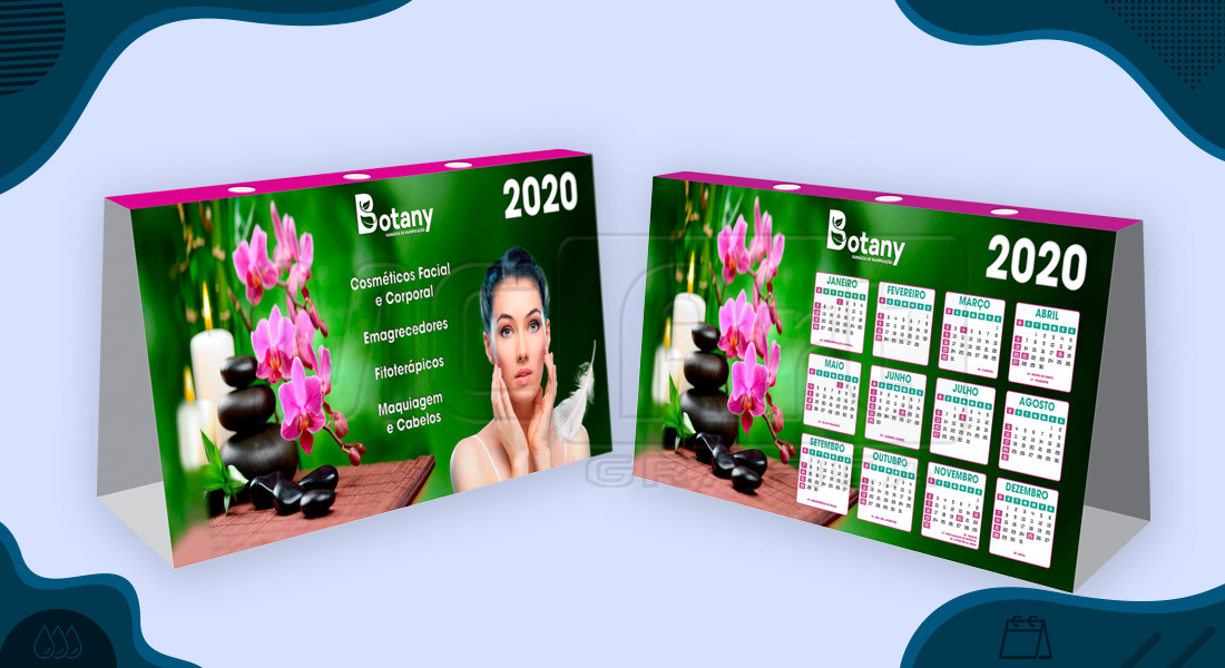 calendário porta caneta 2020, calendário promocional, calendários customizados 2020