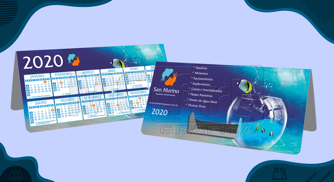 calendário porta cartão, calendário promocional 2020, calendários customizados, brindes 2020 promocionais, gráfica sp