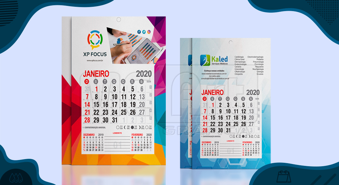 Folhinha comercial PERSONALIZADA 2020 folhinha comercial personalizada 2020, calendário de parede, impressão de folhinhas 2020
