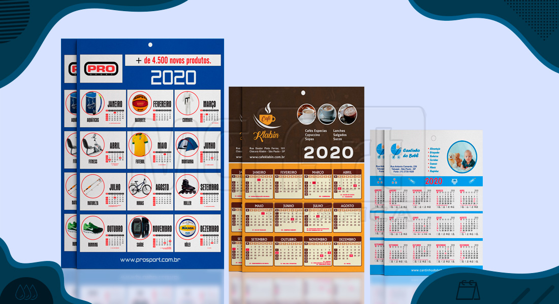 folhinhas de parede personalizada 2020, calendário de parede 2020