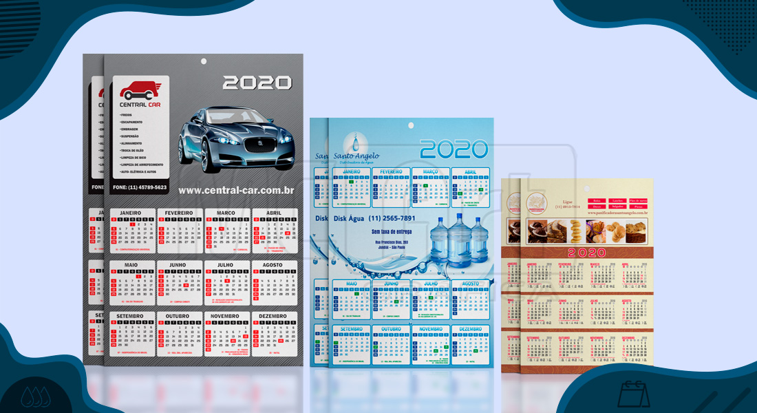 folhinhas de parede personalizada 2020, calendário de parede 2020