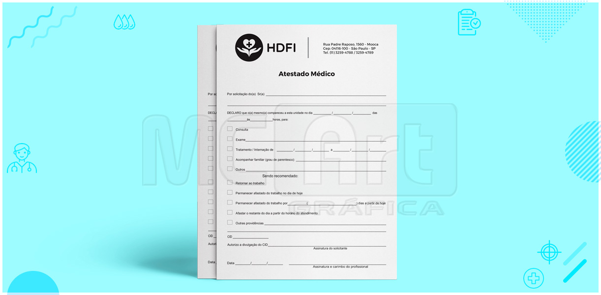 impressão de atestado médico, atestado medico personalizado, atestado medico comprar, papelaria médica
