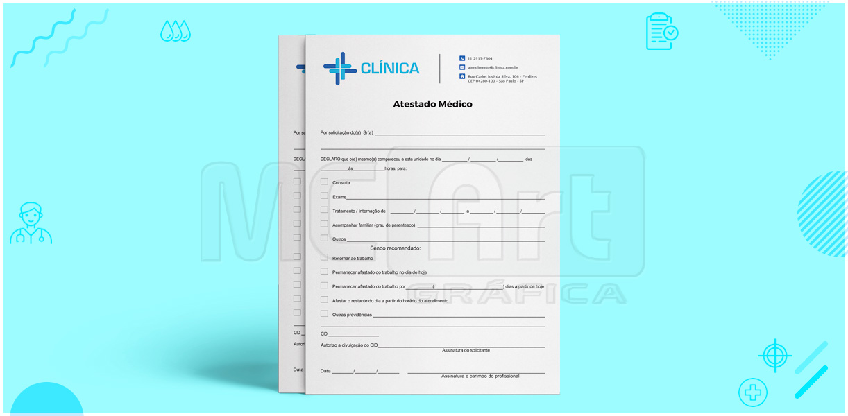 impressão de atestado médico, atestado medico personalizado, atestado medico comprar, papelaria médica