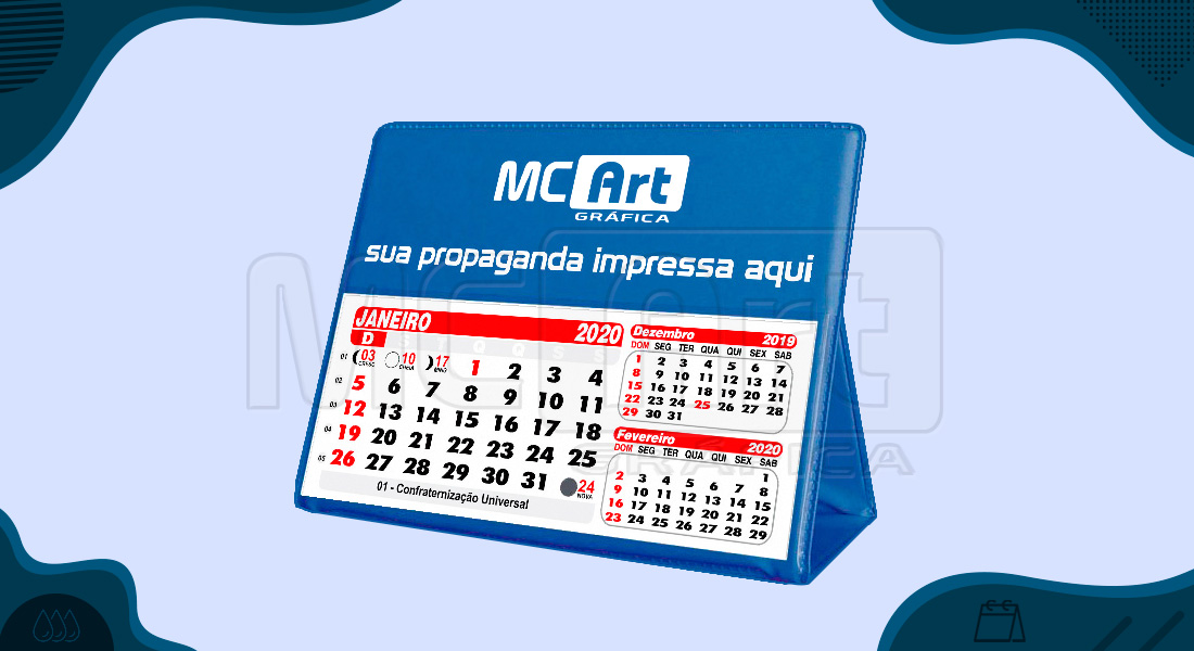 calendário de mesa pvc personalizado 2020, calendário promocional, calendários customizados 2020