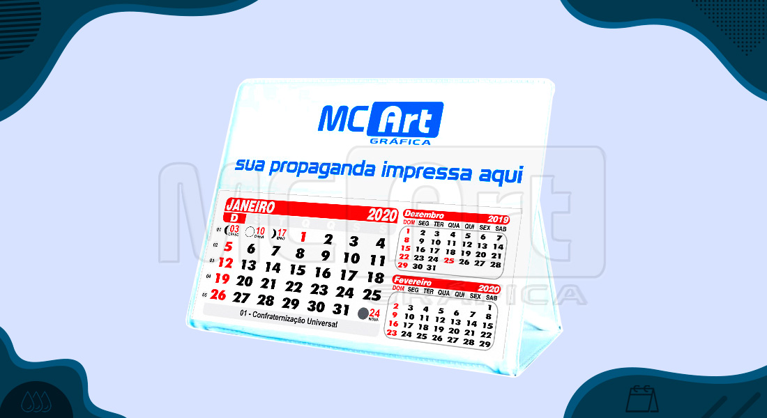 calendário de mesa pvc personalizado 2020, calendário promocional, calendários customizados 2020