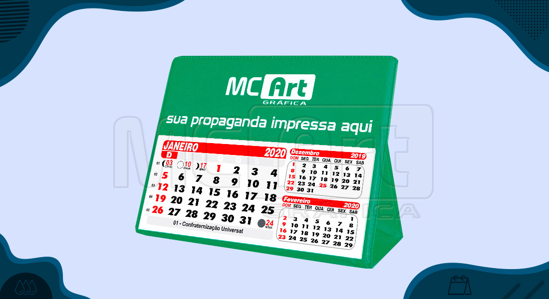 calendário de mesa pvc personalizado 2020, calendário promocional, calendários customizados 2020
