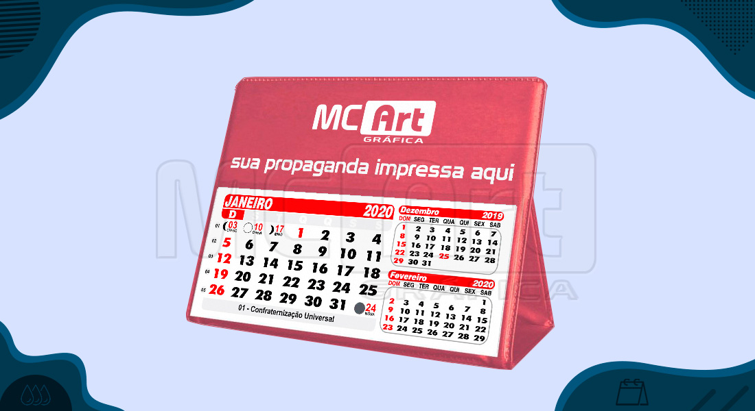 calendário de mesa pvc personalizado 2020, calendário promocional, calendários customizados 2020
