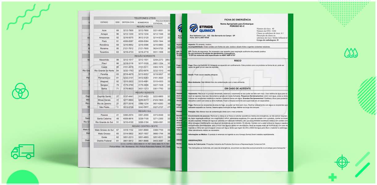 ficha de emergência de produtos químicos, ficha de informações de segurança de produtos químicos