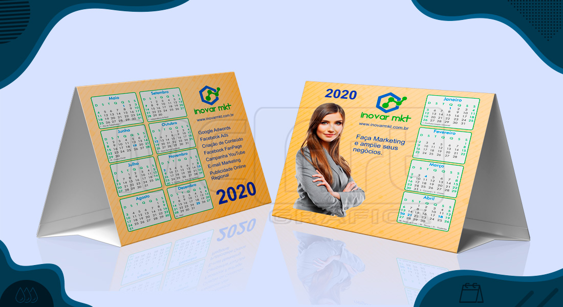 calendário de mesa triangulo personalizado 2020, mini calendário de mesa, calendário promocional, brindes promocionais 2020