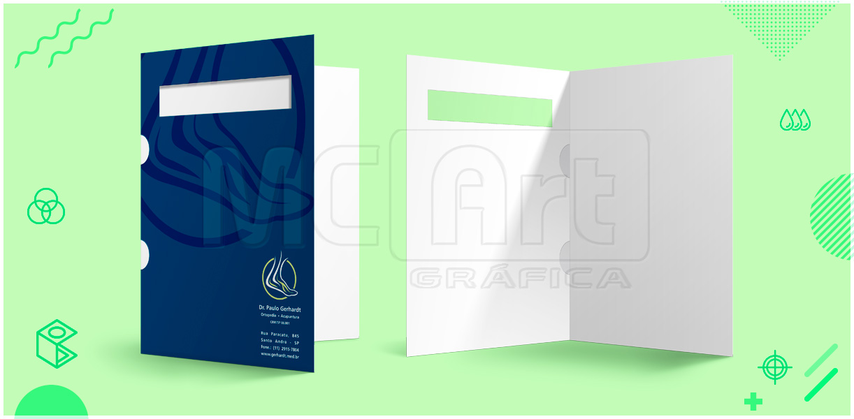 Pastas personalizadas com orelha e janela pastas com orelha e janela personalizadas, pastas de exames médicos, impressão de pastas com orelha e janela, gráfica sp
