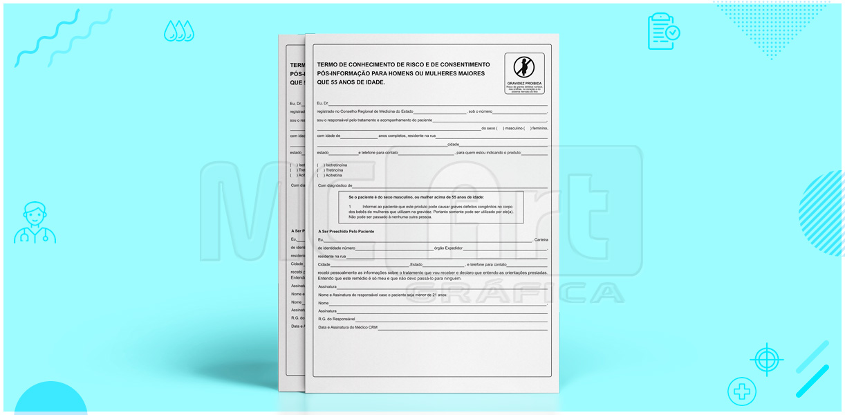 isotretinoina termo de responsabilidade, anexo XVI, impressão termo de conhecimento de risco e consentimento, papelaria médica, grafica sp 